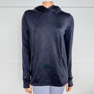 Athleta, BootCamp Cross Back Hoodie in Space Dye Black, Women's Size Small